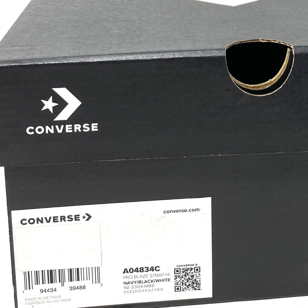 Converse Pro Blaze Strap Leather Sneakers High Top Navy Casual Women Kid A04834C - Picture 8 of 9